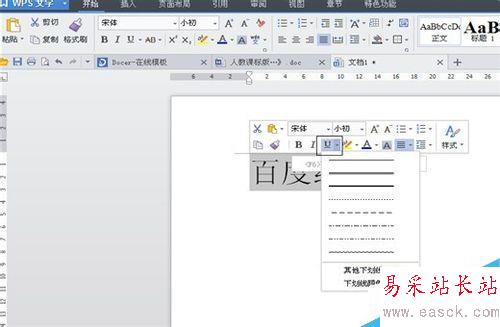 如何在Word(WPS)中給文字加下劃線并進行設置