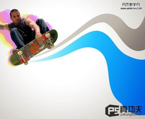 photoshop制作一幅滑板海報