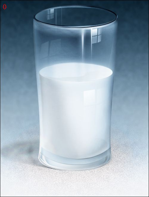 photoshop鼠繪實例：裝著牛奶的玻璃杯