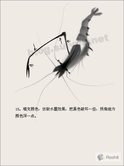 photoshop教程:模仿齊白石蝦國圖_網頁設計webjx.com轉載