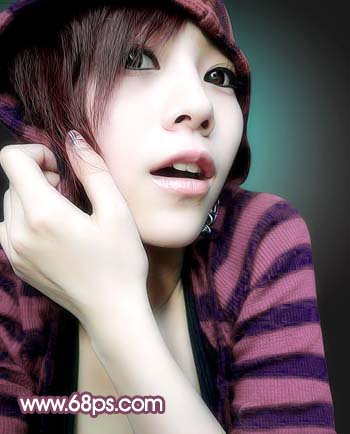 photoshop調制可愛洋紅色調美女照片_webjx.com