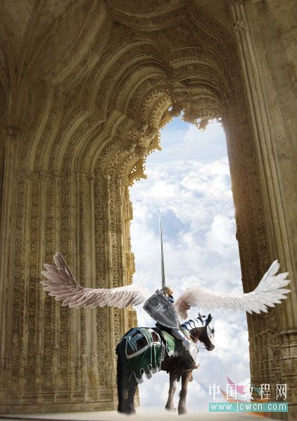 photoshop圖片合成教程:天使圣靈騎士出征