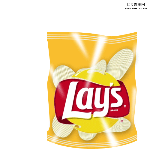 photoshop繪制撕開口的樂事美味薯片塑料包裝_網頁設計