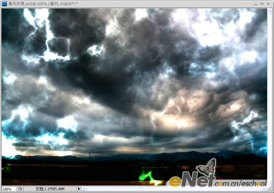 photoshop打造暴風雨效果
