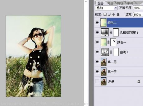 photoshop實例教程:美女風景照片處理_webjx.com