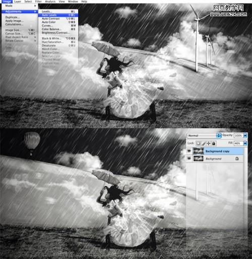 photoshop照片合成教程：暗調插畫效果_網頁設計