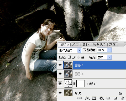 photoshop處理爬山旅游照片光線效果_網頁設計