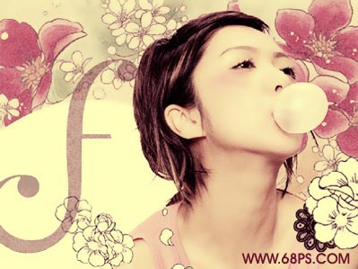 photoshop教程:制作古典花紋懷舊效果