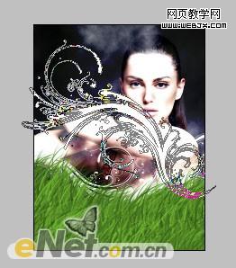 photoshop打造美女與香水商業廣告