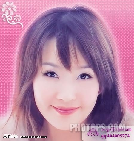 photoshop發黃照片調成粉嫩色調