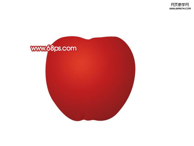 ps鼠繪高光質感帶綠葉子的紅蘋果_webjx.com