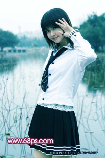 photoshop教程：紫紅色調學生妹妹_wwwwebjx.com