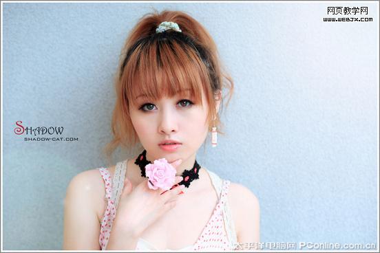 photoshop美化教程:調出粉嫩可人的mm照