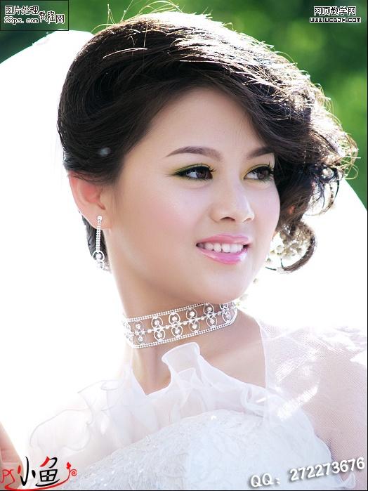 photoshop磨皮美白教程:超靚的婚紗mm照片_網頁設計