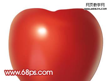 ps鼠繪高光質感帶綠葉子的紅蘋果_webjx.com