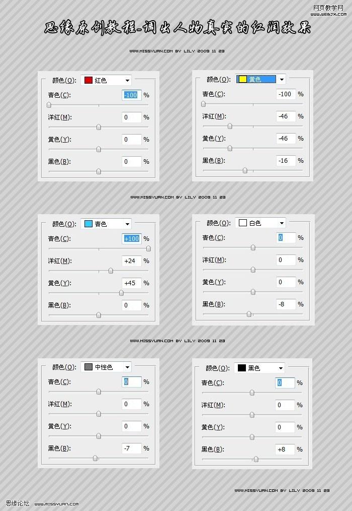 ps調色教程:紅潤色調的美女照片_網頁設計