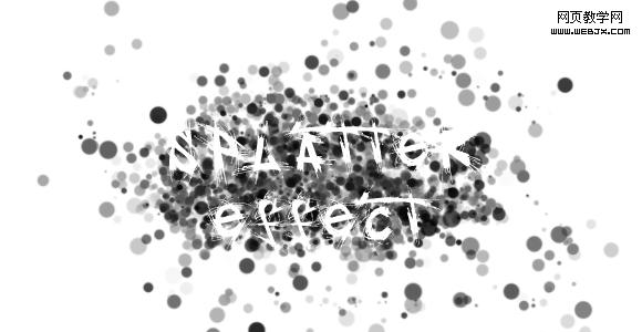 photoshop制作飛濺墨水點文字特效_webjx.com