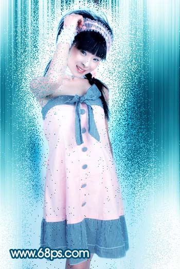 photoshop為照片添加時尚藍色紋理背景_webjx.com