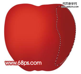 ps鼠繪高光質感帶綠葉子的紅蘋果_webjx.com