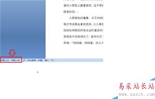 在Word中何知道文檔的字數段落頁數