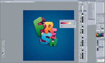 photoshop扭曲變換制作時尚3d特效字