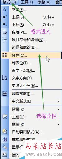 word2003的分欄排版