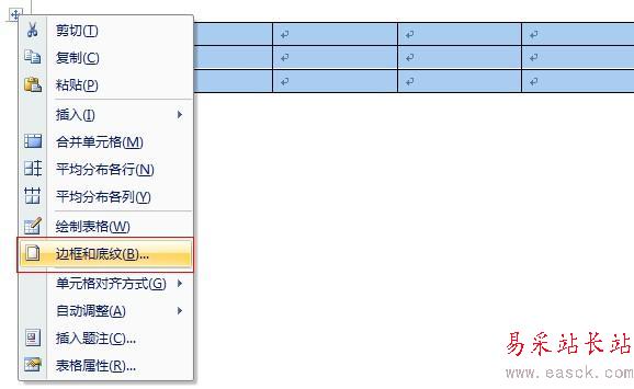 word2007表格邊框顯示