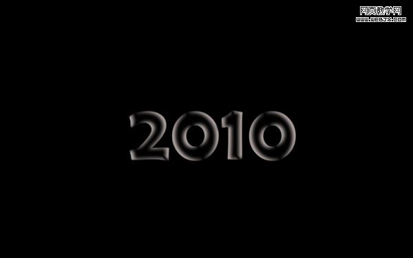 photoshop簡單制作銀灰色2010文字特效_網頁設計