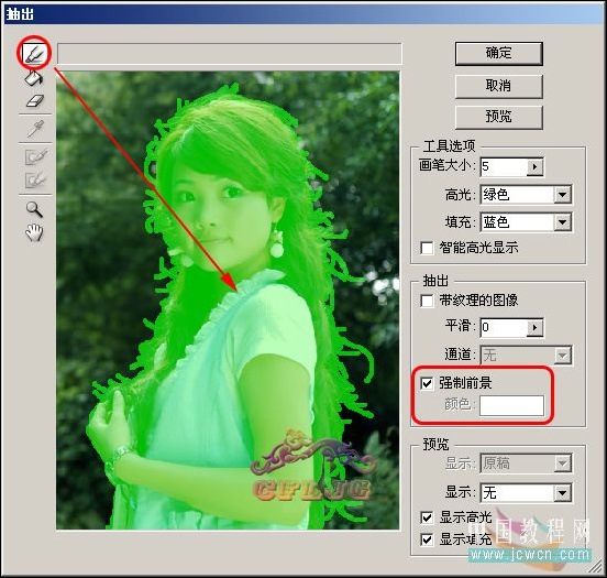 photoshop抽出濾鏡摳出mm細小的發絲