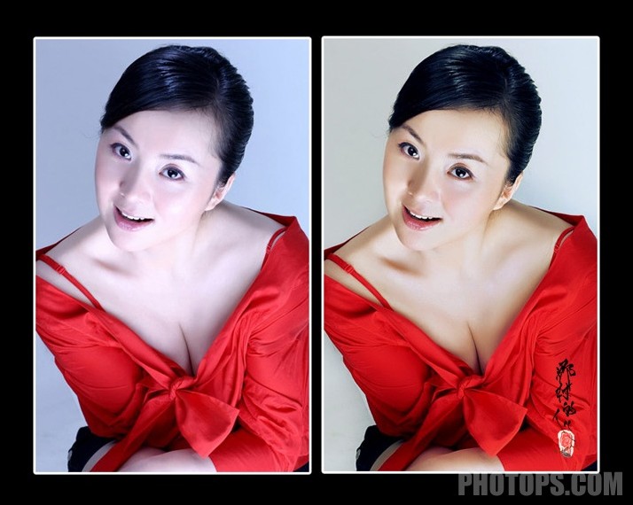 photoshop教程:美女照片偏藍色怎么辦?_webjxcom