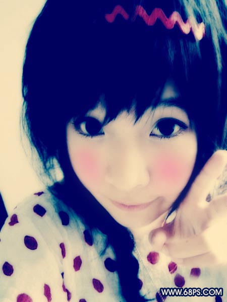 photoshop制作藍色格調的mm非主流照片