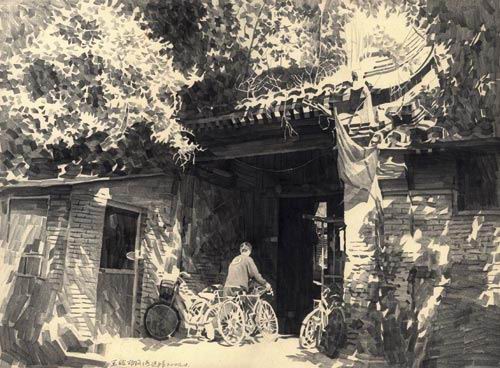 留住胡同—精彩photoshop鉛筆畫欣賞_網頁設計www.webjx.com轉載
