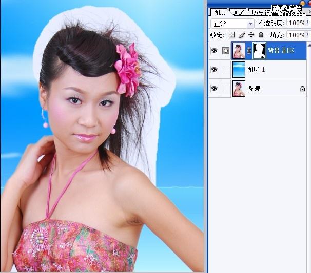 ps背景橡皮擦摳圖教程:美女飄逸長發_網頁設計