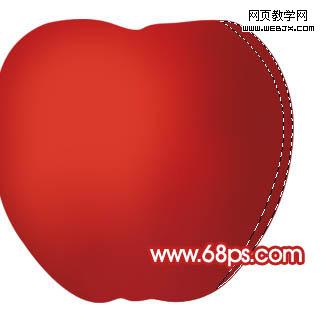 ps鼠繪高光質感帶綠葉子的紅蘋果_webjx.com