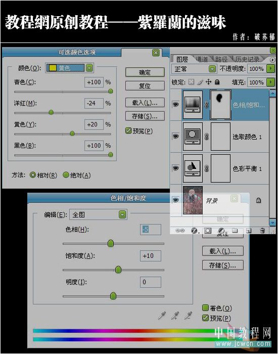 photoshop教程：紫羅蘭映襯的美女