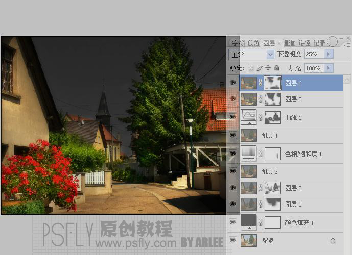 ps照片處理:精細處理白天照片變黑夜
