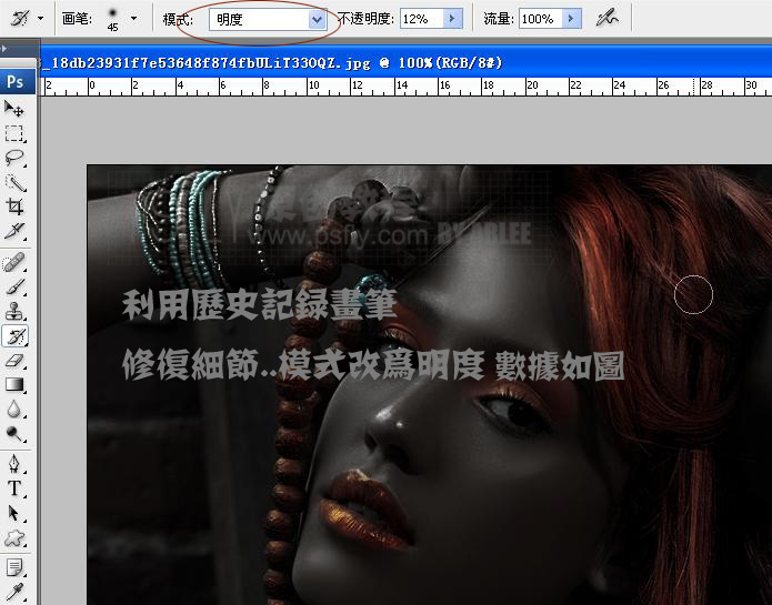 photoshop調色教程:暗調質感皮膚精品美女_webjx