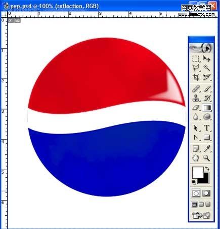 photoshop制作百事可樂logo標志-www.webjx.com