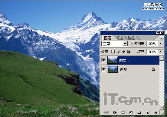 photoshop照片合成教程:夢幻雪山-網頁設計