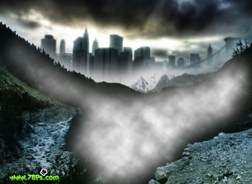 photoshop合成教程:黑暗迷霧山城_webjx.com