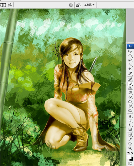 photoshop鼠繪教程:冷艷mm插畫webjx.com