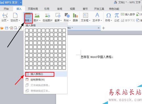 怎樣在Word中插入表格