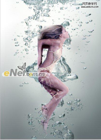 photoshop 圖像合成特效之美女戲水