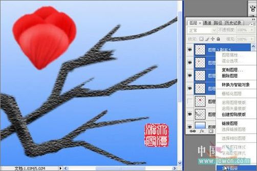 photoshop教程：鼠繪梅花_網頁設計webjx.com網絡轉載