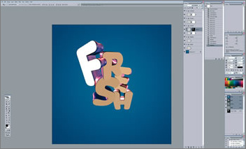 photoshop扭曲變換制作時尚3d特效字