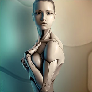 photoshop制作美女機器人