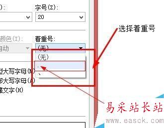 word中文字如何添加著重號？