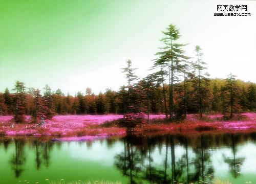 photoshop調色教程:夢幻彩色風景照片_網頁設計