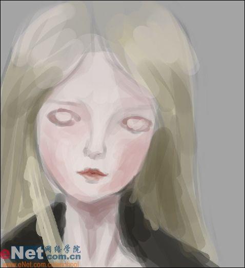 photoshop手繪美麗憂郁的sd娃娃_網頁設計webjx.com整理