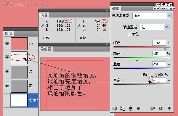 photoshop教程:使用通道混合器_網頁設計